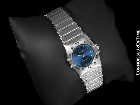 Omega Ladies Constellation Mini 22mm Royal Blue Dial Watch - Stainless Steel