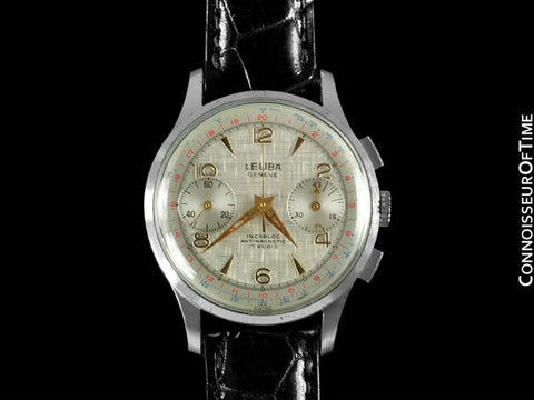 1960's Swiss Vintage Professional & Sporting Mens Chronograph Watch - Stainless Steel