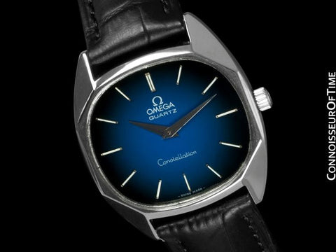 1977 Omega Constellation Mens Midsize Quartz Watch, Quick-Setting Hour - Stainless Steel