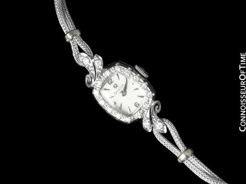 1961 Omega Vintage Ladies Watch - 14K White Gold & Diamonds