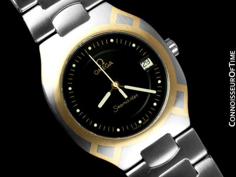 1992 Omega Polaris Seamaster Mens Divers Watch, Quick Setting Date - Stainless Steel & 18K Gold