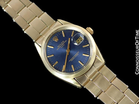 1970's Rolex Date Datejust 34mm Mens Watch - 14K Gold & Stainless Steel