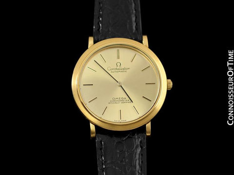 1970's Omega Constellation Mens Automatic Chronometer Watch - 18K Gold Plated & Stainless Steel