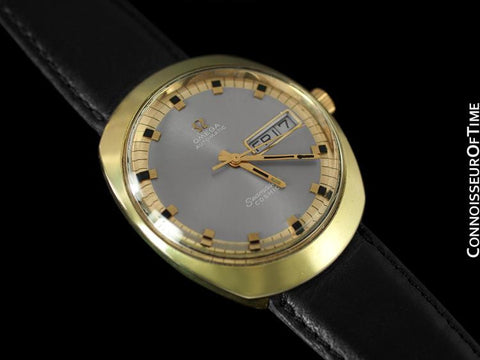 1960's Omega Vintage Mens Seamaster Cosmic Retro Watch, Day Date - 18K Gold Plated