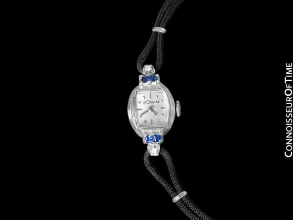 1956 Jaeger-LeCoultre Vintage Ladies Watch - 14K White Gold, Diamonds & Sapphires