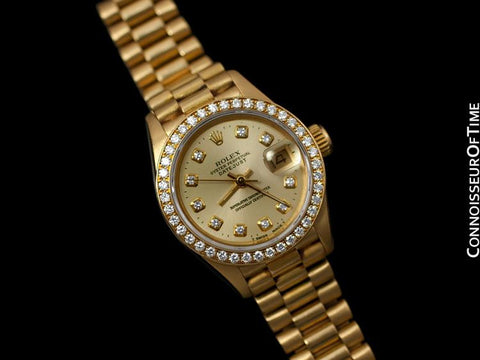 Rolex Ladies President Date Just Ref. 69178, Rolex Factory Diamonds - 18K Gold