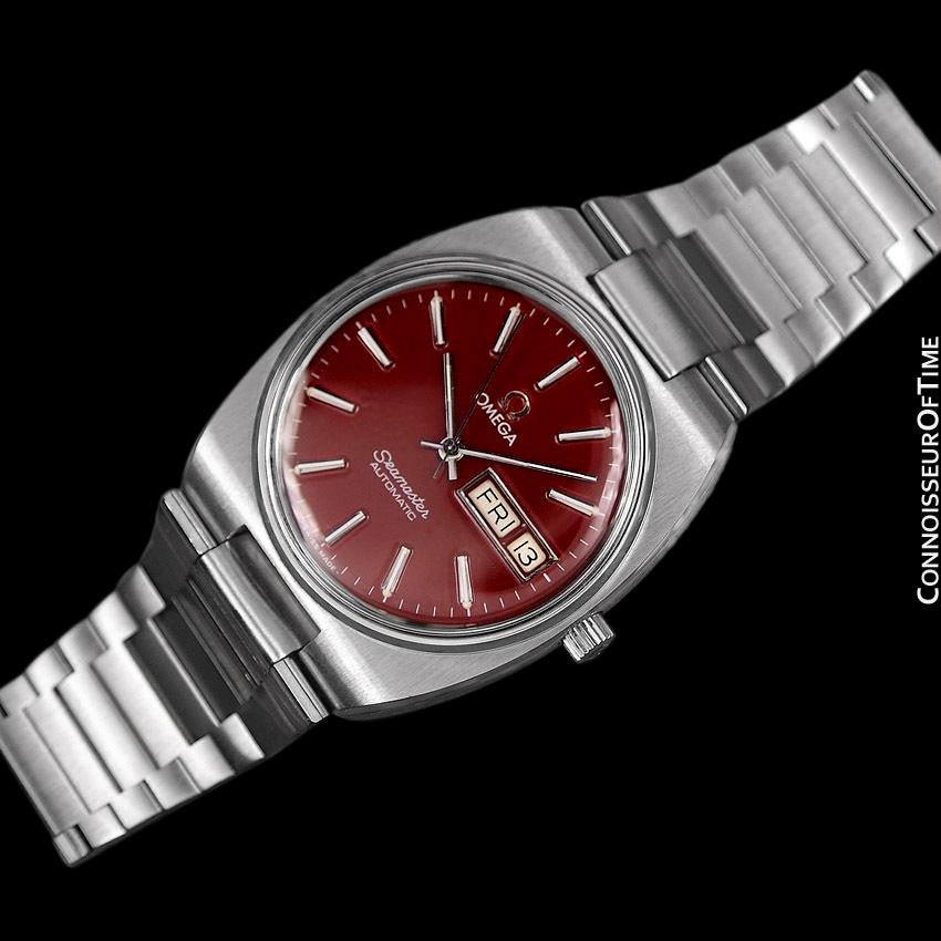 1978 Omega Seamaster Vintage Mens Watch, Automatic, Day Date, Wine