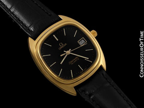 1980 Omega Seamaster Classic Vintage Mens Quartz Watch, Date - Stainless Steel & 18K Gold Plated