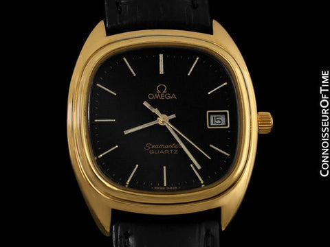1980 Omega Seamaster Classic Vintage Mens Quartz Watch, Date - Stainless Steel & 18K Gold Plated