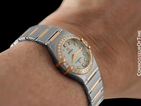 Omega Ladies Constellation 95 My Choice Mini Watch - Stainless Steel, 18K Rose Gold & Diamonds