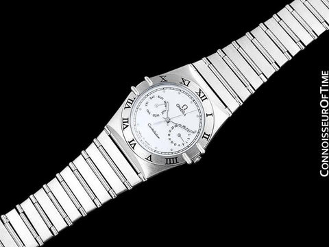 Omega Constellation Mens 35mm Day-Date Quartz Watch, White Dial - Stainless Steel