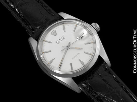 1964 Rolex Vintage Mens Oysterdate Date Watch, Silver Dial - Stainless Steel