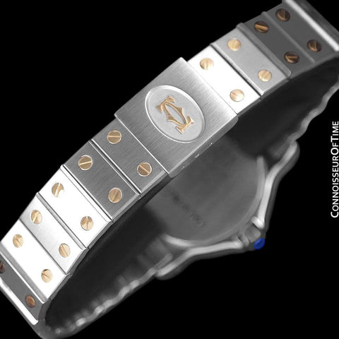 Cartier Santos Octagon Mens Midsize Unisex Quartz Watch with Papers - Stainless Steel & 18K Gold