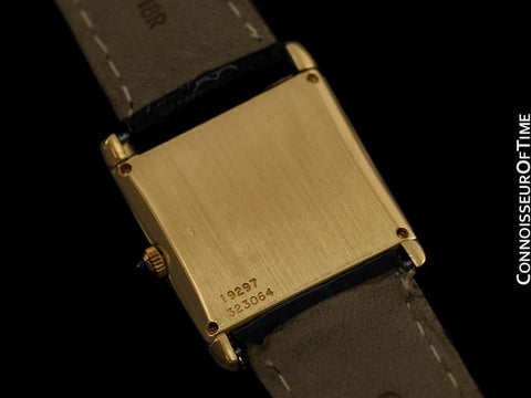 Piaget Mens Rectangular Stepped Case Quartz Watch - 18K Gold