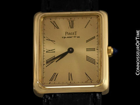 Piaget Mens Rectangular Stepped Case Quartz Watch - 18K Gold