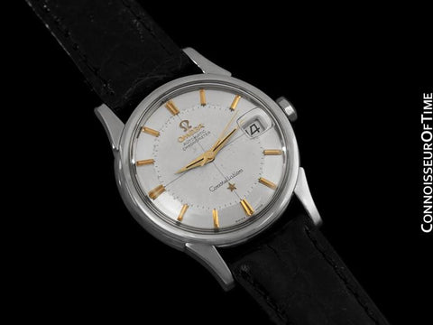 1960 Omega Vintage Mens Pie Pan Dial Constellation, Automatic, Date - Stainless Steel & 18K Gold