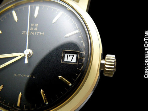 1960's Zenith Vintage Mens Waterproof Style Full Size Automatic Watch - 18K Gold Plated & Stainless Steel