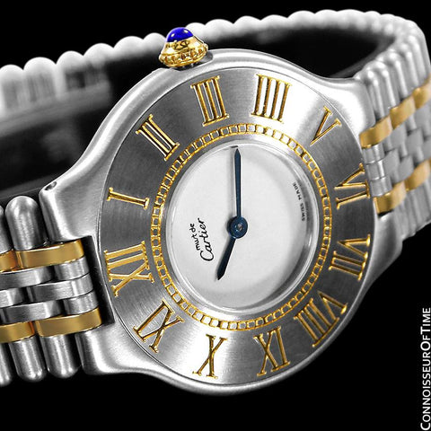 Cartier Must De 21C Mens Midsize Unisex Watch - Stainless Steel & 18K Gold