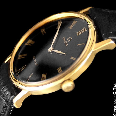 1979 Omega De Ville Vintage Mens Handwound Ultra Thin Dress Watch - 18K Gold Plated & Stainless Steel