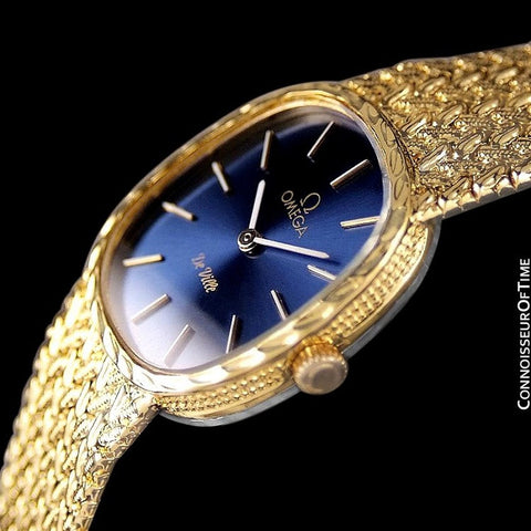 1980's Omega De Ville Vintage Ladies Handwound Dress Watch - 18K Gold Plated and Stainless Steel