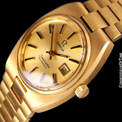 1979 Omega Seamaster Vintage Ladies Automatic Watch - 18K Gold Plated & Stainless Steel