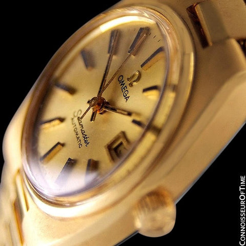 1979 Omega Seamaster Vintage Ladies Automatic Watch - 18K Gold Plated & Stainless Steel
