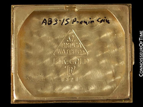 1950 Omega Vintage Mens Midsize Watch, 14K Gold - Exquisite Case