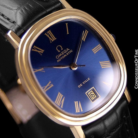 1975 Omega De Ville Vintage Mens Automatic Full Size Watch - 18K Gold Plated & Stainless Steel