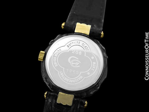 Carrera y Carrera Ladies Leopard Quartz Watch - 18K Gold & Sculptured Titanium