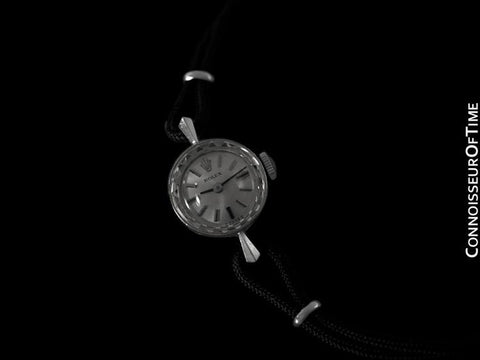 1960's Rolex Ladies Dress Watch, Silver Dial - 14K White Gold