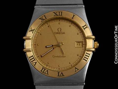 Omega Constellation Mens 35mm Watch, Quartz, Date - Brushed Stainless Steel & 18K Gold