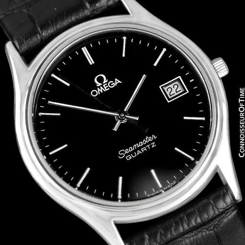 1984 Omega Seamaster Brest Vintage Mens Quartz Watch, Quick-Setting Date - Stainless Steel