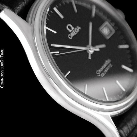 1984 Omega Seamaster Brest Vintage Mens Quartz Watch, Quick-Setting Date - Stainless Steel