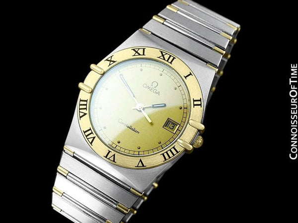 Omega Constellation Mens 35mm Watch, Quartz, Date - Brushed Stainless Steel & 18K Gold