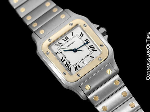 Cartier Santos Galbee Mens Watch with Date - Stainless Steel & 18K Gold