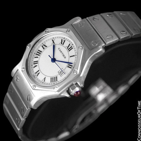 Cartier Santos Octagon Mens Midsize Watch, Automatic - Stainless Steel