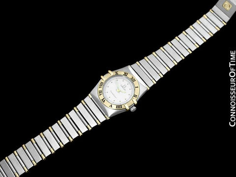 Omega Ladies Constellation Mini 22mm Watch, White Dial, 18K Gold & Stainless Steel