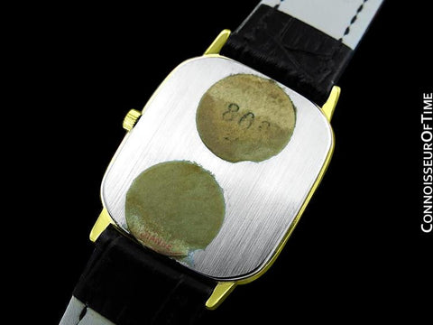 1983 Omega De Ville Vintage Mens Ultra Thin Dress Watch - 18K Gold Plated & Stainless Steel
