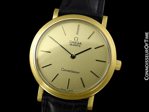 1980 Omega Constellation Mens Vintage Quartz Watch - 18K Gold Plated & Stainless Steel