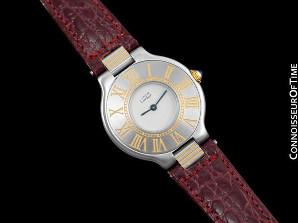 Must De Cartier 21C Ladies Watch - Stainless Steel & 18K Gold