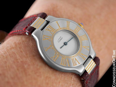 Must De Cartier 21C Ladies Watch - Stainless Steel & 18K Gold