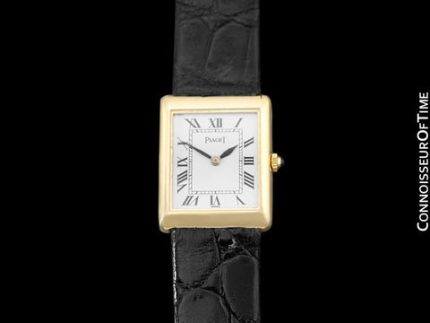1980 Piaget Ladies / Midsize Vintage Rectangular Handwound Watch - 18K Gold