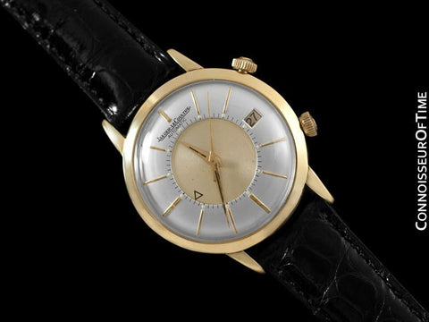 1960's Jaeger-LeCoultre Vintage Mens Memovox Alarm Reveil, Automatic - 18K Gold Plated & Stainless Steel
