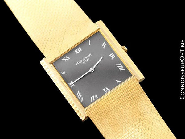 1975 Patek Philippe Vintage Mens Gondolo Ultra Thin Bracelet Watch - 18K Gold