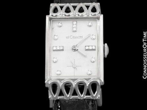 1956 Jaeger-LeCoultre Vintage Mens Watch, 18K White Gold & Diamonds - The Lowell