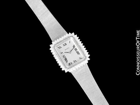 1980's Rolex Ladies Vintage Dress Bracelet Watch - 14K White Gold & Diamonds