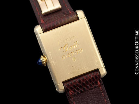 1979 Cartier Vintage Ladies Tank Watch with Deployment Buckle - Solid 18K Gold