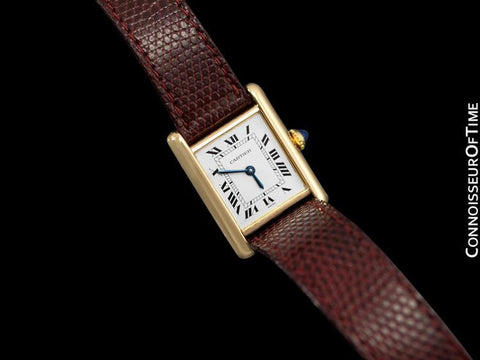 1979 Cartier Vintage Ladies Tank Watch with Deployment Buckle - Solid 18K Gold