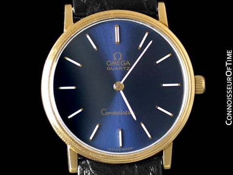 1979 Omega Constellation Mens Vintage Quartz Watch - 18K Gold Plated & Stainless Steel