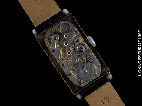 1930 Gruen Vintage Techni - Quadron / Rolex Prince Watch, 14K White Gold-Filled - Doctor's Watch